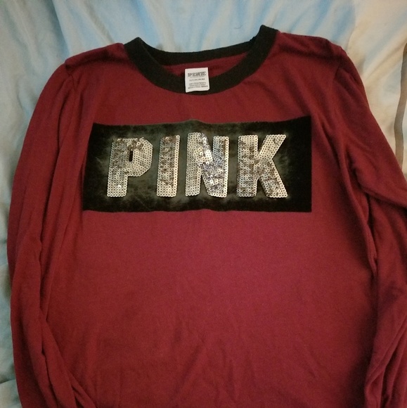 Vs pink gold BLING and black velvet long sleeve - Picture 1 of 1